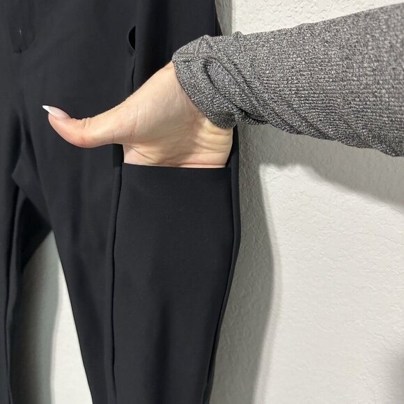 Athleta Black Pants High Waist Womens Size 10 Zip Pant Leg Water Wicking - Picture 7 of 9